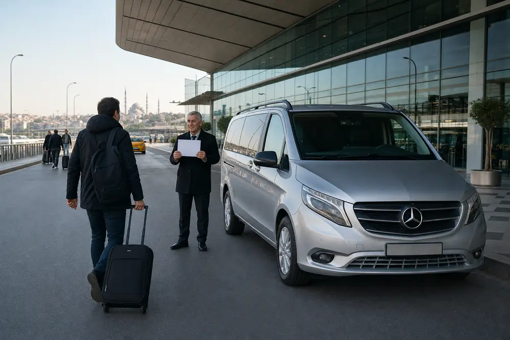 Istanbul airport transfer Mercedes Vito meet and greet at arrivals