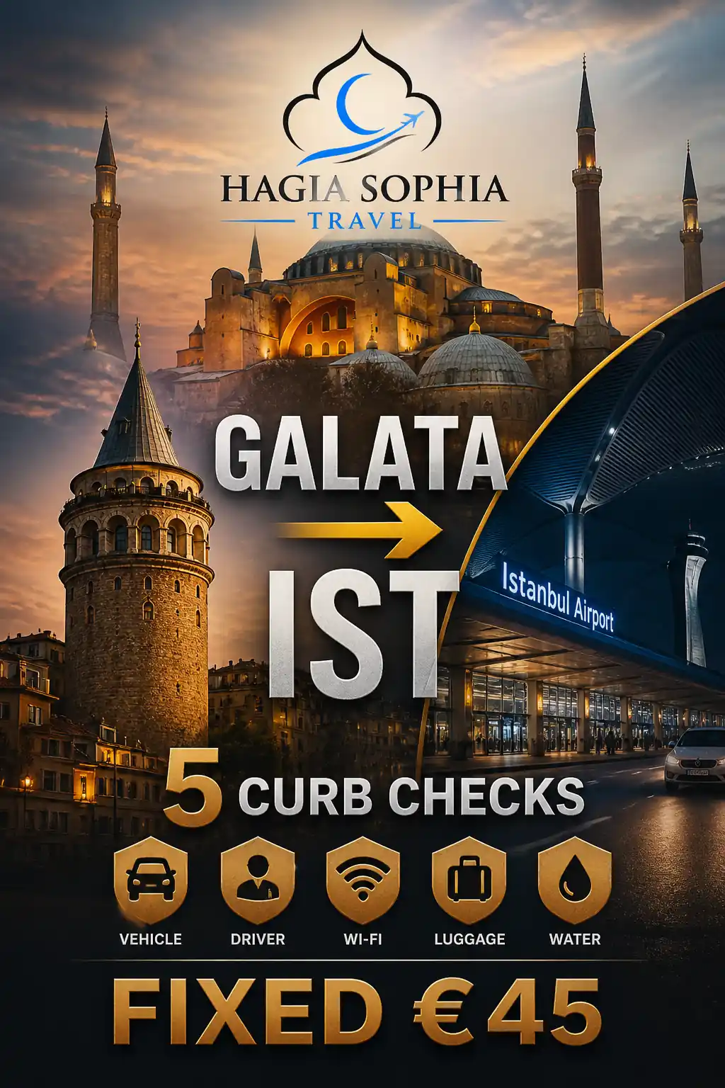 galata to istanbul airport Hagia Sophia Travel Galata Tower curb cover