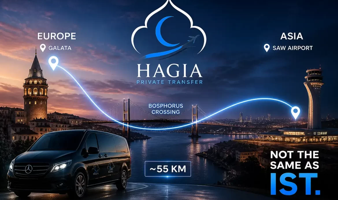 galata to sabiha gokcen private transfer from tower streets to SAW
