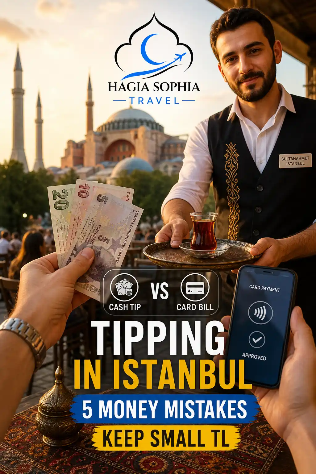 istanbul tipping guide day-one cash kit at a Sultanahmet café