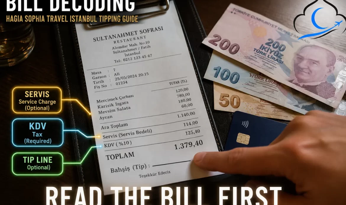 istanbul tipping guide day-one cash kit at a Sultanahmet café