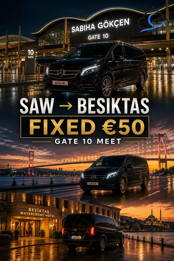 sabiha gokcen to besiktas private transfer cover SAW Gate 10 to Beşiktaş