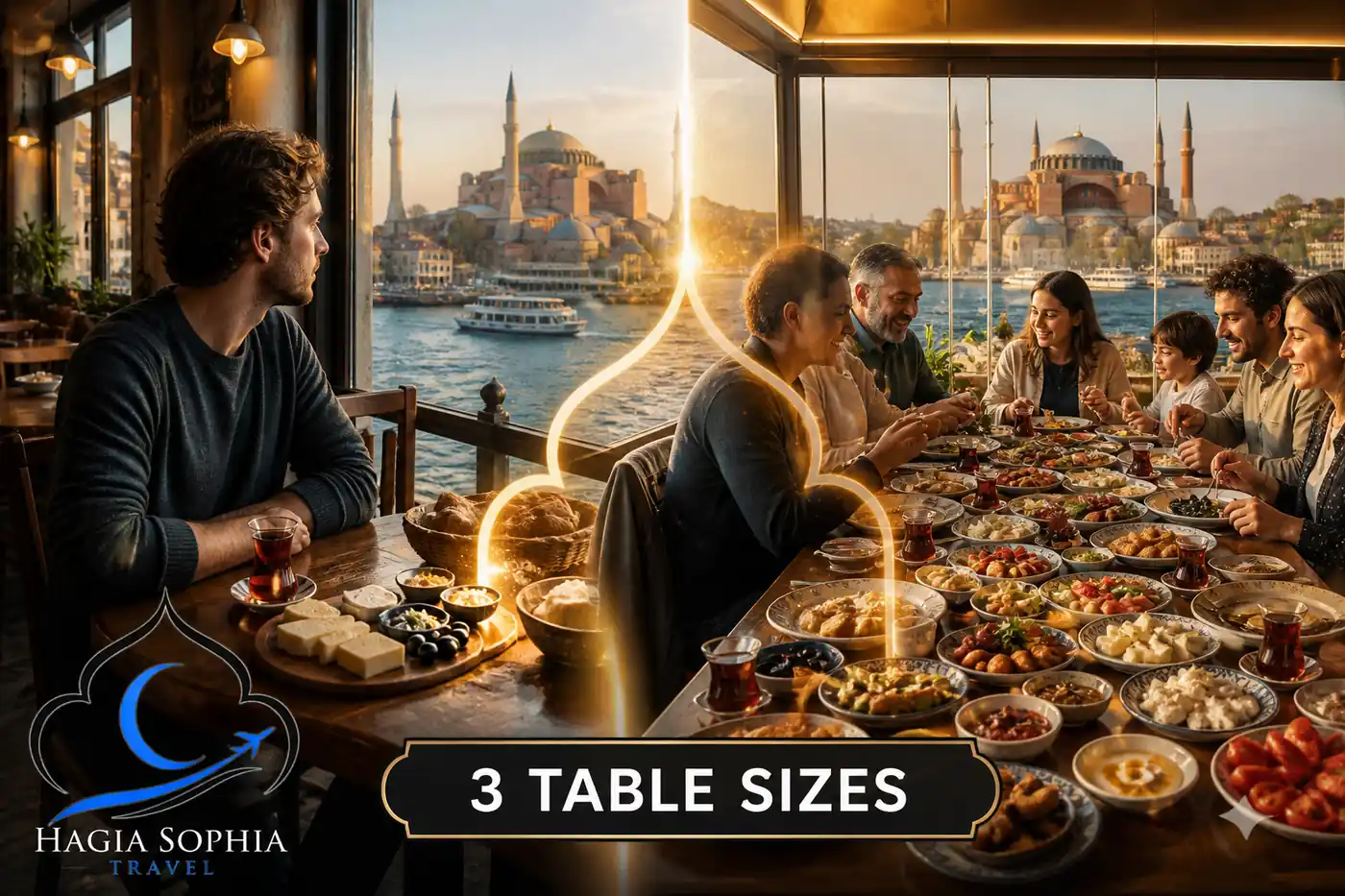 turkish breakfast three table sizes for first-timers in Istanbul