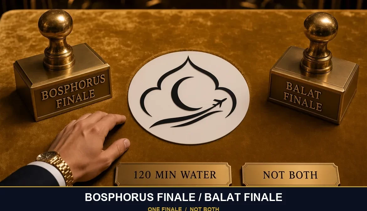 Bosphorus cruise Easy 4 product clocks: standard has no boat, 120-minute short finale
