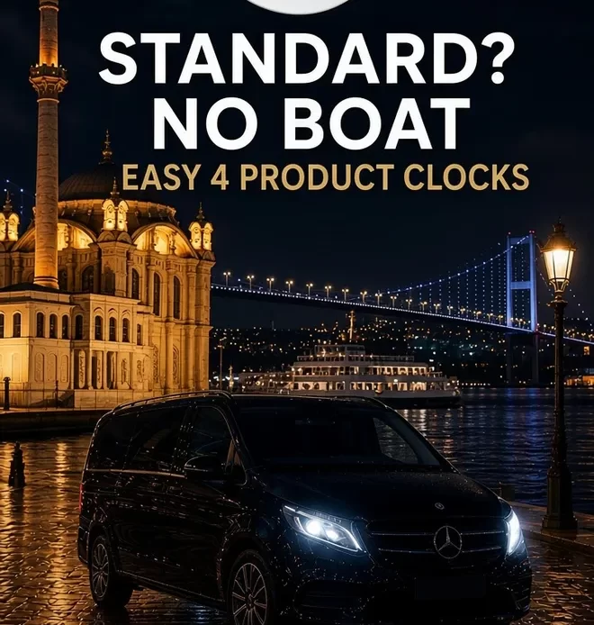 Bosphorus cruise Easy 4 product clocks: standard has no boat, 120-minute short finale