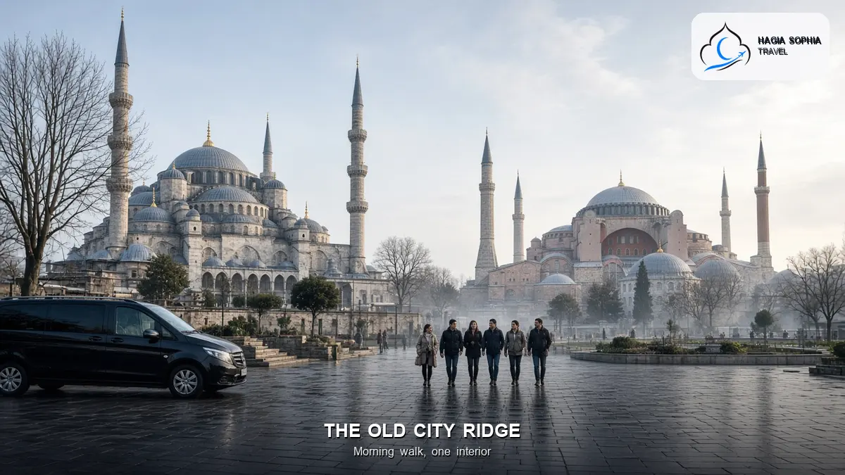 Istanbul in one day: private Mercedes Vito between the Blue Mosque and Hagia Sophia