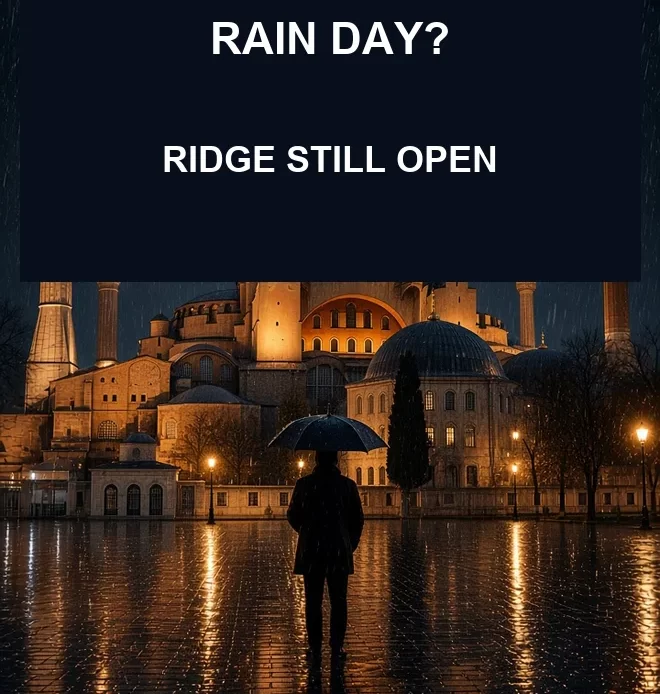 istanbul in winter rain night at Hagia Sophia, Easy 4 winter clocks