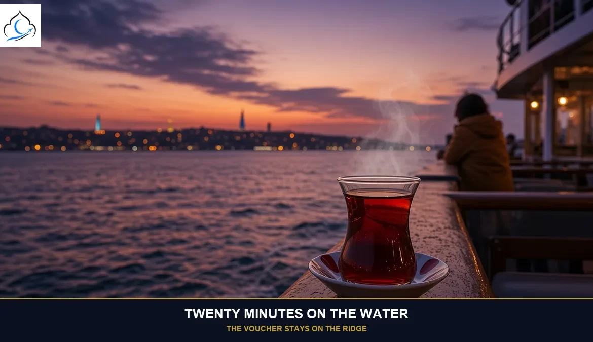 kadikoy from sultanahmet rain ferry looking back at the ridge, Easy 4 Asia clocks