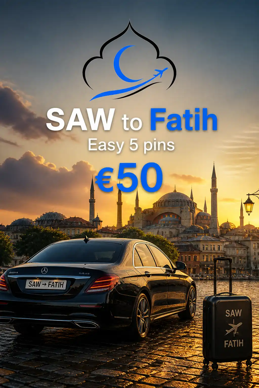 sabiha gokcen to fatih Hagia Sophia Travel Easy 5 Peninsula Drop Pins cover