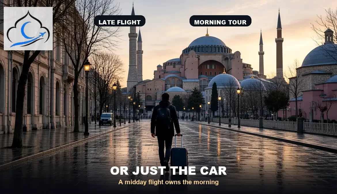 Istanbul 2 day itinerary arrival at dusk toward Hagia Sophia