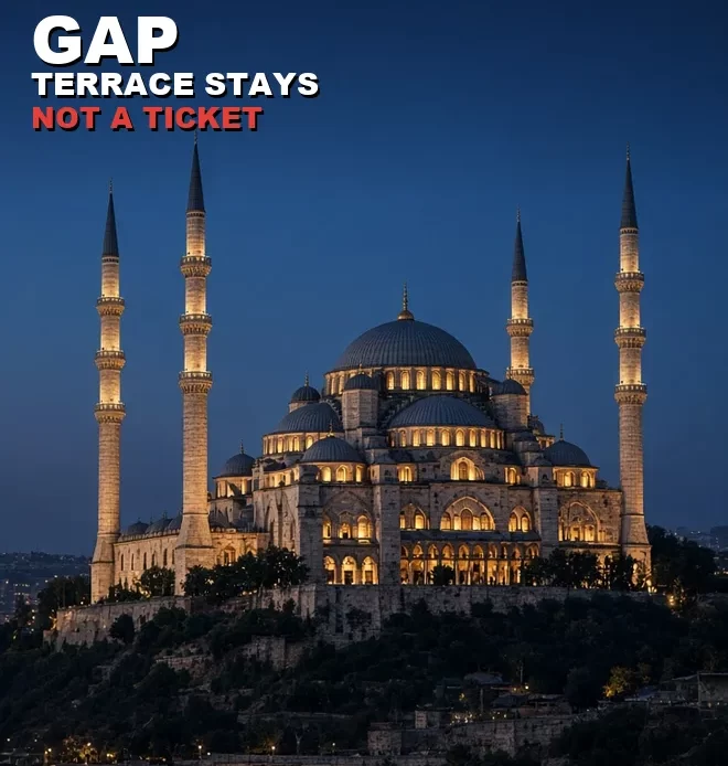 suleymaniye mosque terrace over the Golden Horn at dusk